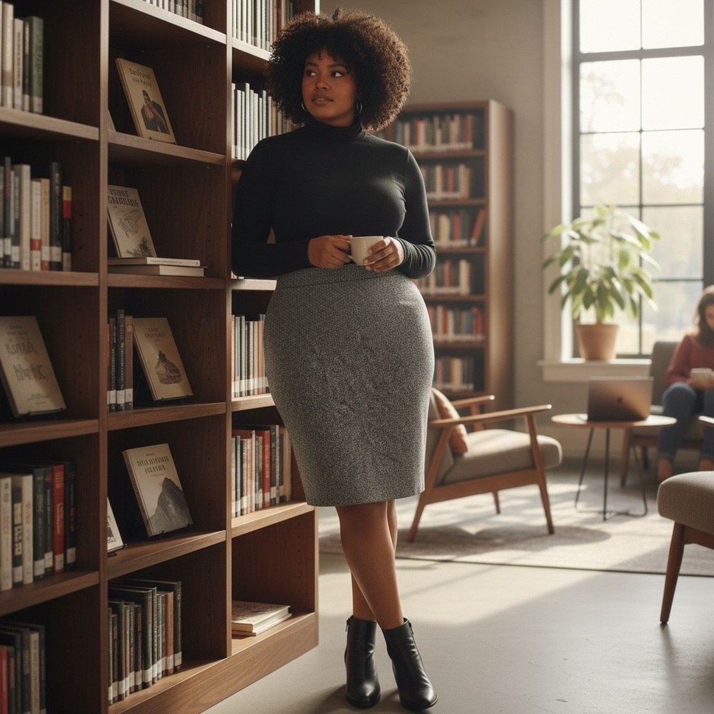 Eileen Fisher Charcoal Pencil Skirt